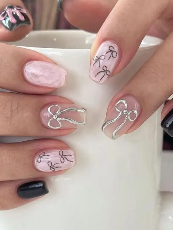 21 Coquette Nail Ideas That You Are Going To Love - Winky Pink